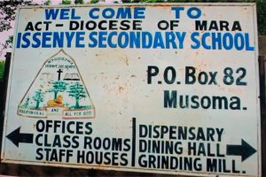 Issenye School sign